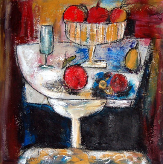 bodegon con copa Oil Canvas Still Life Paintings