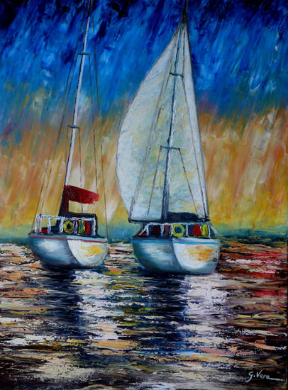 Barco II Oil Canvas Marine Painting