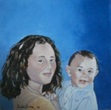 Retrato de Claudia Emilia y Diego Oil Panel Portrait