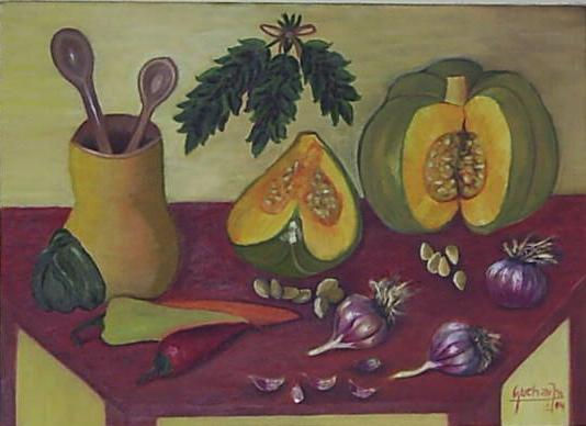 zapallos y ajos Oil Canvas