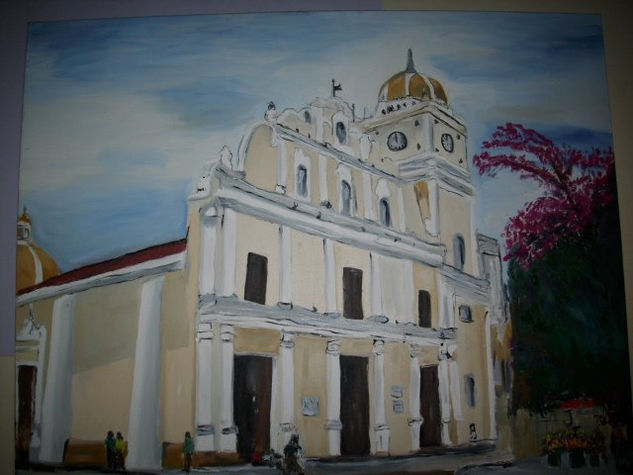 catedral de maracay Óleo Lienzo Paisaje