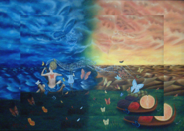 sonata alsa flores mientras el sol y la luna se besan Oil Canvas Landscaping