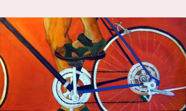 cicleando Acrylic Canvas Figure Painting