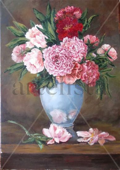 Peonias Acrylic Canvas Still Life Paintings