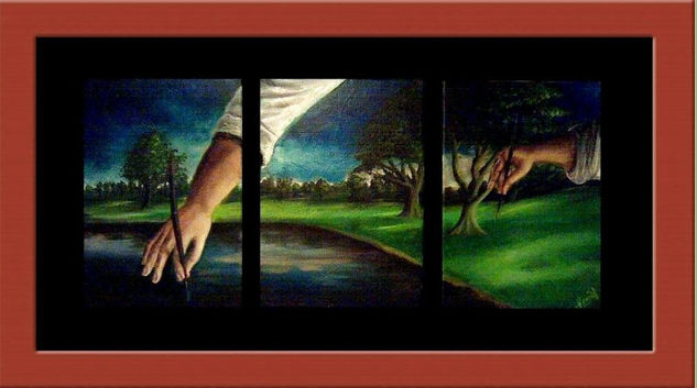 "Pintando otra vez el mundo" Oil Canvas Landscaping