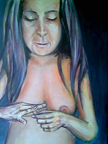 DESNUDO de claudia.- Acrylic Canvas Figure Painting