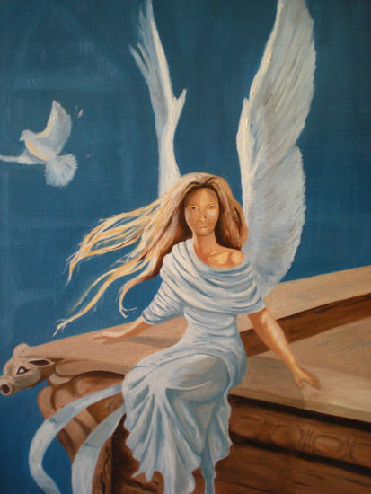 El angel de mi niña Oil Canvas Others