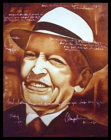 Compay Segundo Óleo Lienzo Retrato