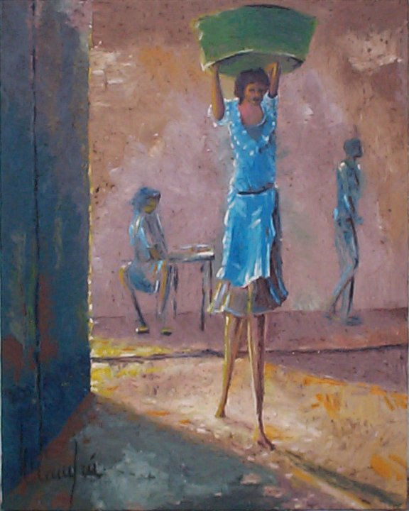 MUCHACHA CON PANA VERDE