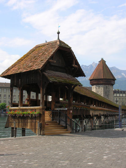 Puente de La Capilla (Kapellbrücke) Lucerna-Suiza Viajes Color (Digital)