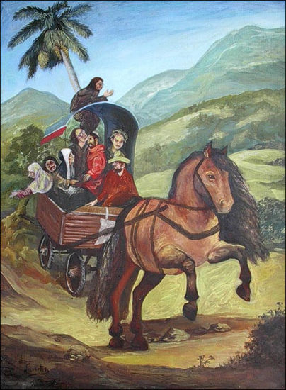 El carro de los locos Oil Canvas