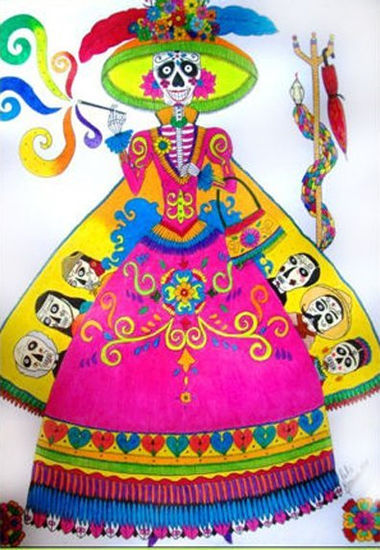 LA MAJESTUOSA CATRINA Y LOS MEMORABLES MUERTOS DEL MARAVILLOSO MÉXICO MAGICO Pencil