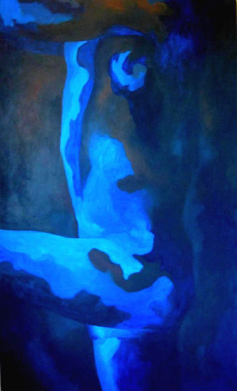 hombre-azul 4 Oil Canvas Nude Paintings