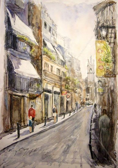 Calle de la Bolseria Watercolour Paper Landscaping