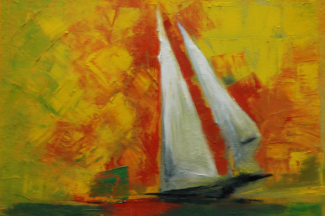 Barco en fondo amarillo
