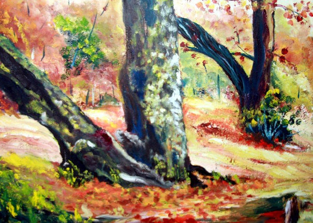 TRONCOS DE BOSQUE PATAGONICO Oil Canvas Landscaping