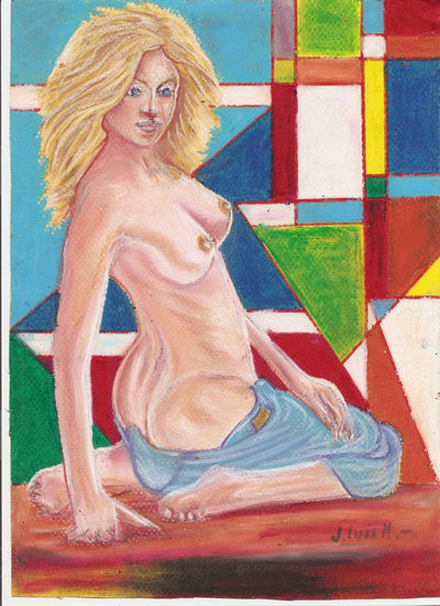 Color al desnudo Pastel Leather Nude Paintings