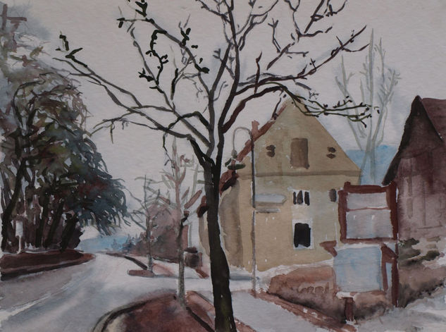 Lippische Straße Acuarela Papel Paisaje