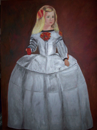 menina copia de velazquez Oil Canvas Figure Painting