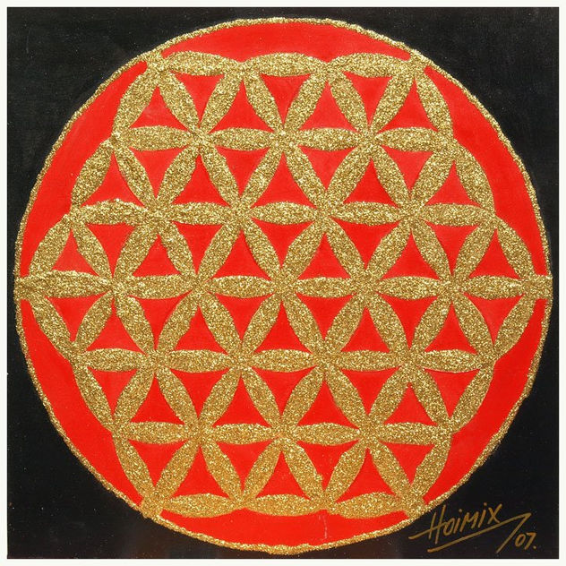 FLOR DE LA VIDA DORADA