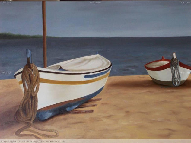 Botes enBarcelona Oil Canvas Landscaping