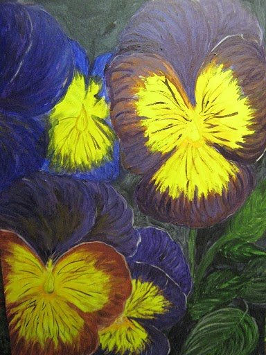 PENSAMIENTOS.... Acrylic Panel Floral Painting