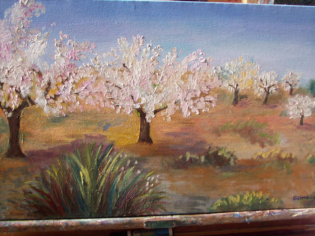 almendros en flor Oil Canvas Landscaping