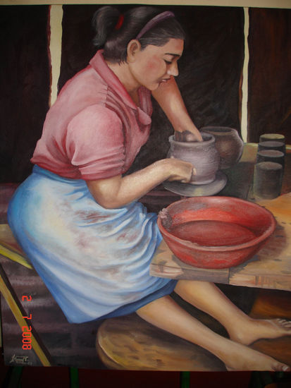 tematica   mujer trabajadora Oil Canvas Figure Painting