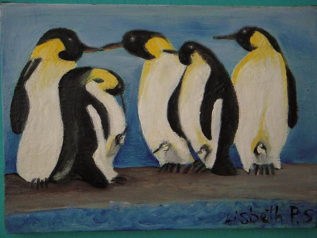 Los Pinguinos Oil Canvas Animals