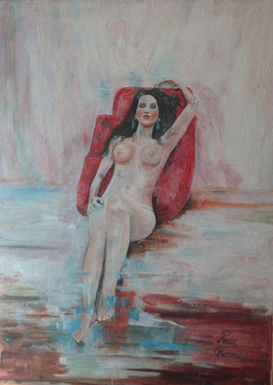 Maria del Mar II Media Mixta Lienzo Desnudos