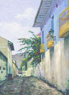 07_CALLE DE LAS TRAMPAS, Honda, Tolima Oil Canvas Landscaping