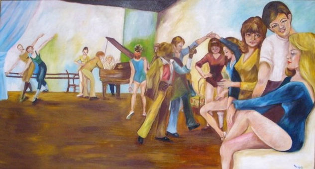 Clase de Ballet Oil Canvas Landscaping