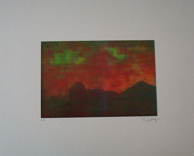 atardecer Linocut