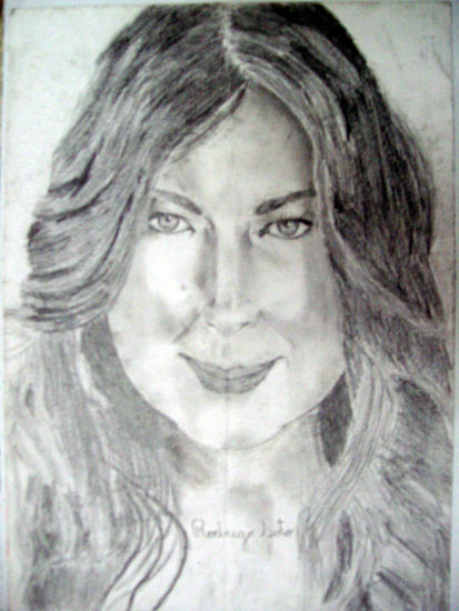 retrato de monica godoy Grafito