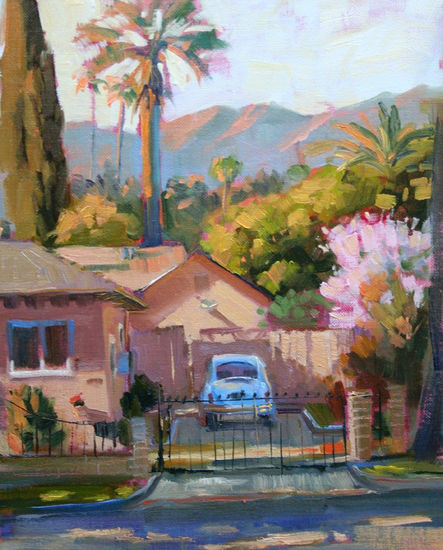 "El volkswagen azul" Oil Canvas Landscaping