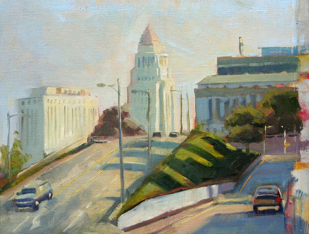 El ayuntamiento de Los Angeles Oil Canvas Landscaping