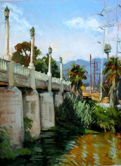 Puente de Fletcher Av. Oil Canvas Landscaping