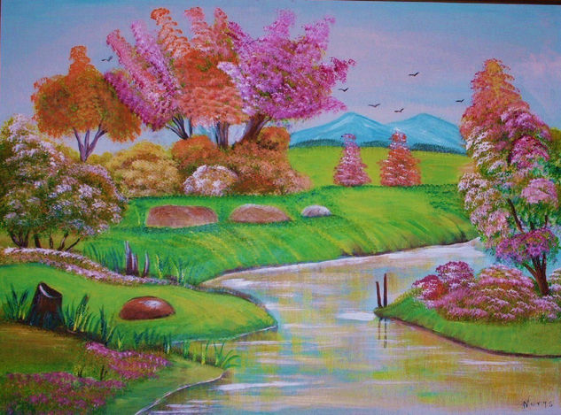 presencia de la primavera Oil Canvas Landscaping