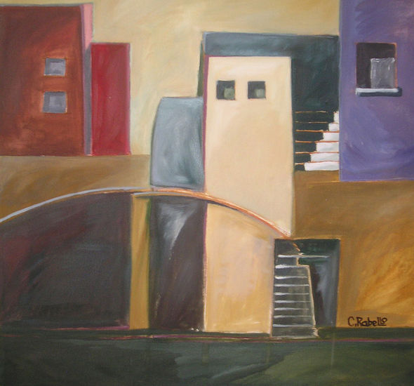 Puentes curvos Oil Canvas