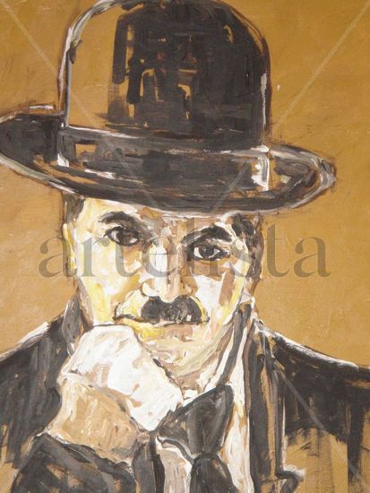 chaplin Acrylic Canvas Figure Painting