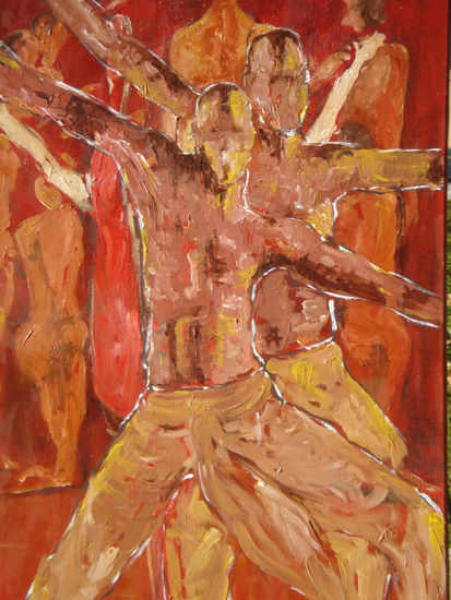 Danza de Tobago 2 Acrylic Canvas Figure Painting