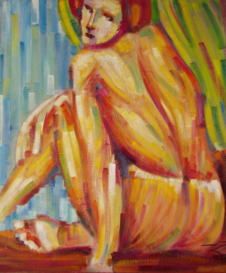 Mujer de espaldas Oil Canvas Portrait