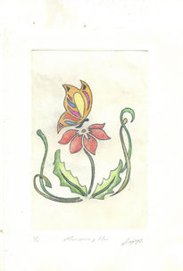 Mariposa y flor