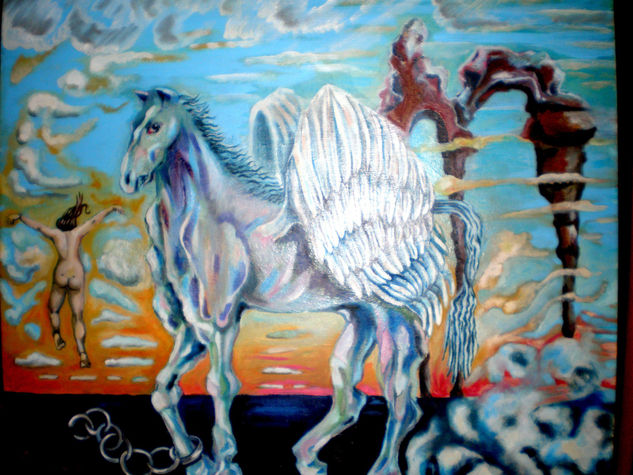 LA HUIDA Óleo Lienzo Animales