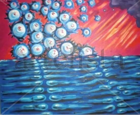 CREPÚSCULO DE ÓVULOS SOBRE MAR DE ESPERMATOZOIDES Acrílico Lienzo Paisaje