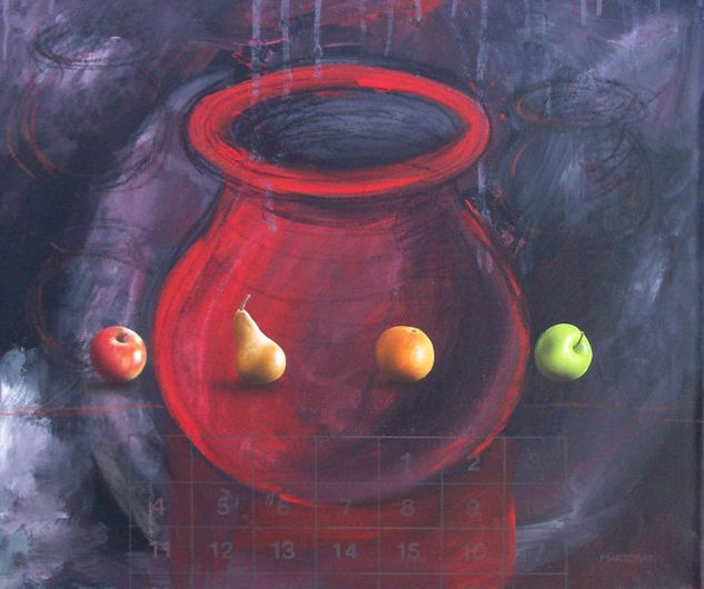 Naturaleza con jarrones (serie) Acrylic Canvas Still Life Paintings