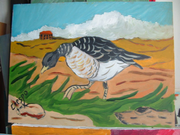 Ánsar campestre, óleo sobre madera ,30x40 de Crespo