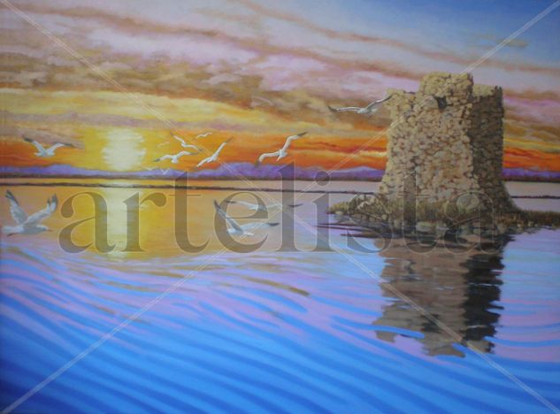 Torre Tamarit antes Oil Canvas Marine Painting
