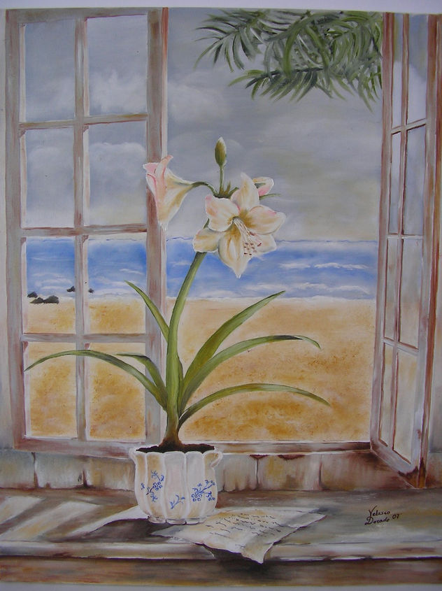 en la ventana