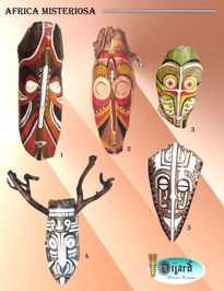 Masks of palm bark...